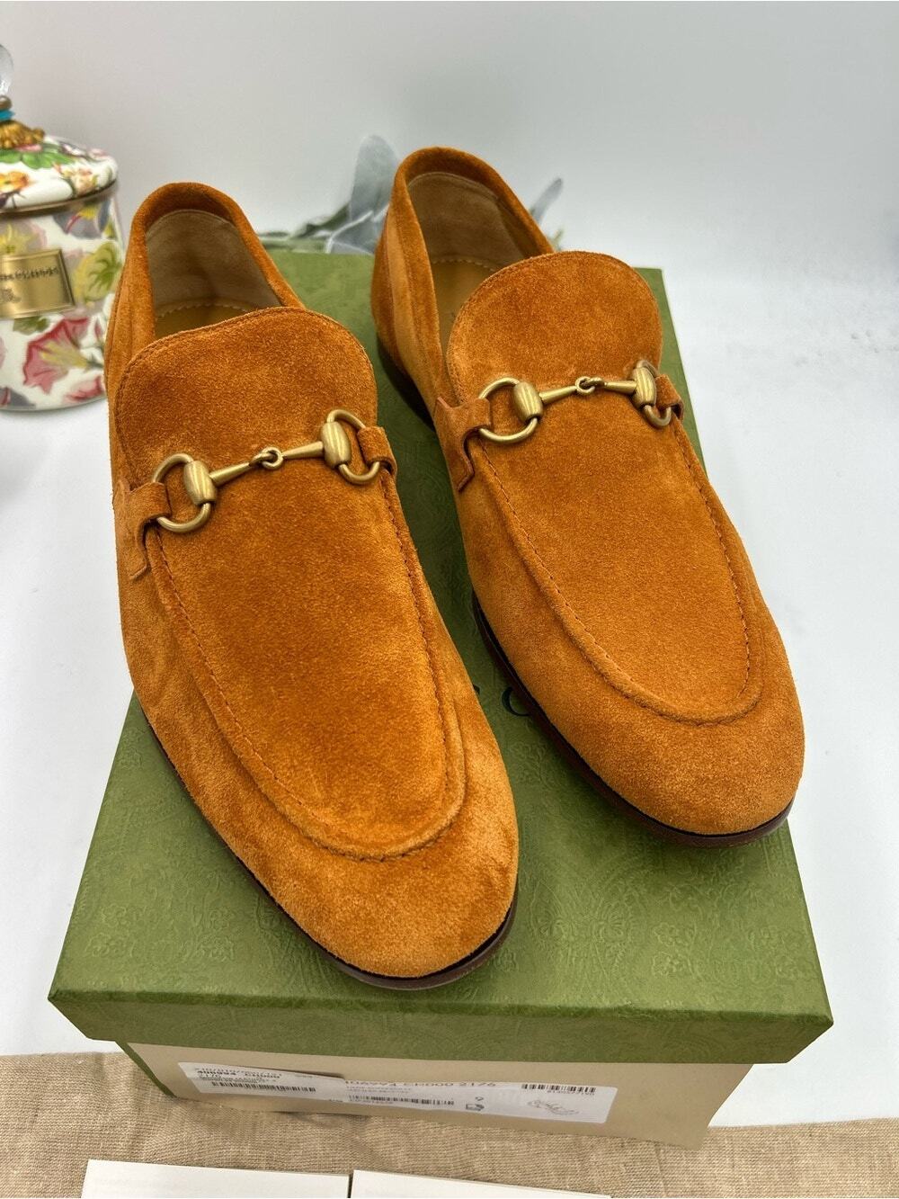 Men's Gucci suede JORDAAN horse bit loafer size 9 fits 9.5 US made in Italy